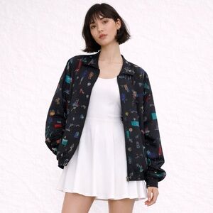 Vintage 90s Koret Sport Fashion Print Windbreaker Jacket Art Teacher